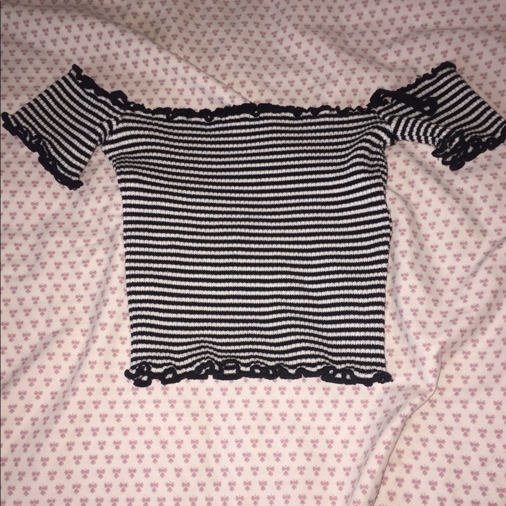 Striped Off the Shoulder Top